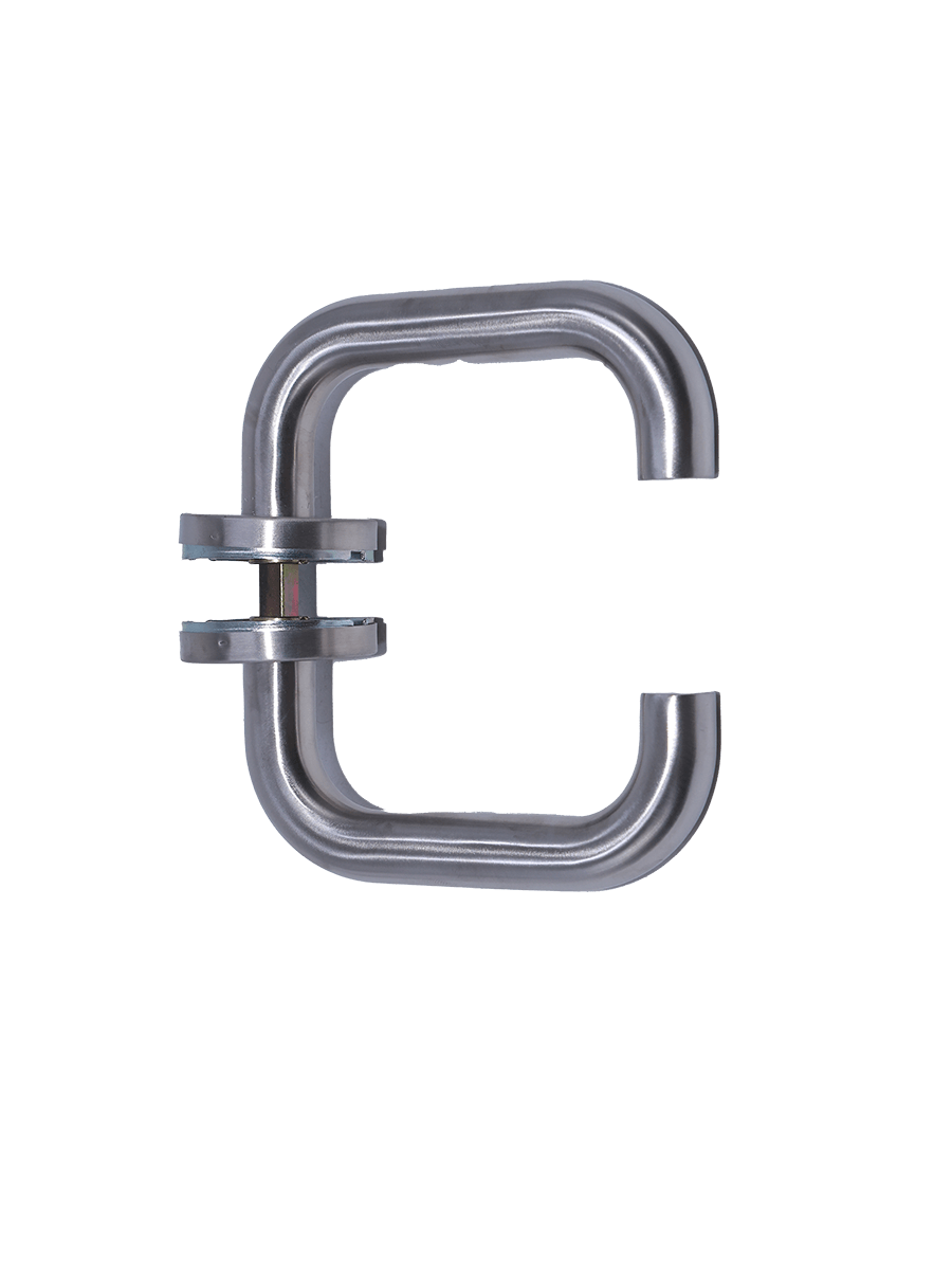 Briton 4201.19.SS Return To Door 19mm Diameter Round Bar Lever Handle, 52mm Diameter 8mm Rose, Stainless Steel Grade 304 (w/o Escutcheon)