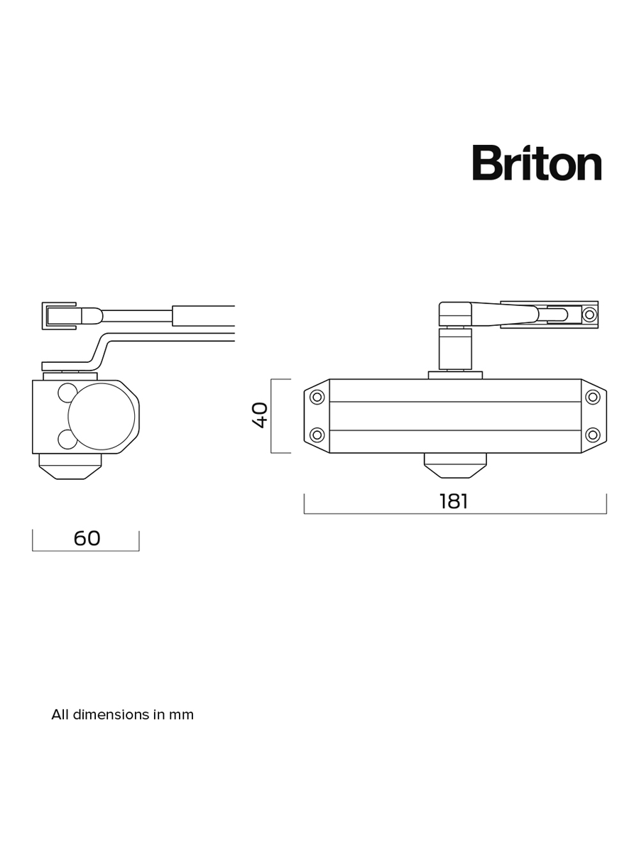 Briton 121CE.SES Door Closer Fixed Size 3 For Fire Doors