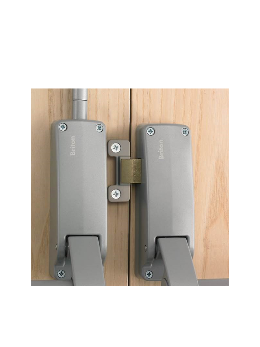 Briton 377.R.SE Push Bar - Double Rebated Door Panic Set R/H comprises of 376, 378.R & 378DDS